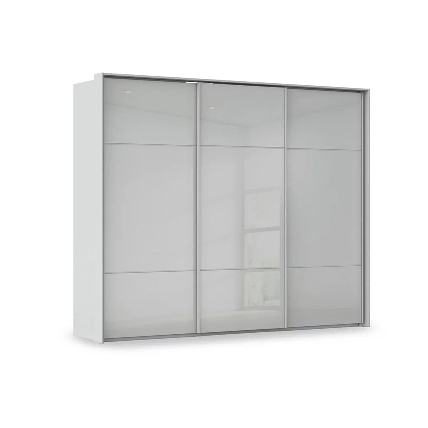 Rauch Haven 3 Door Slider Wardrobe with Glass Doors in Silk Grey