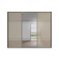 Rauch Haven 3 Door Slider Wardrobe with 2 Glass Doors and 1 Mirror Door - Front view