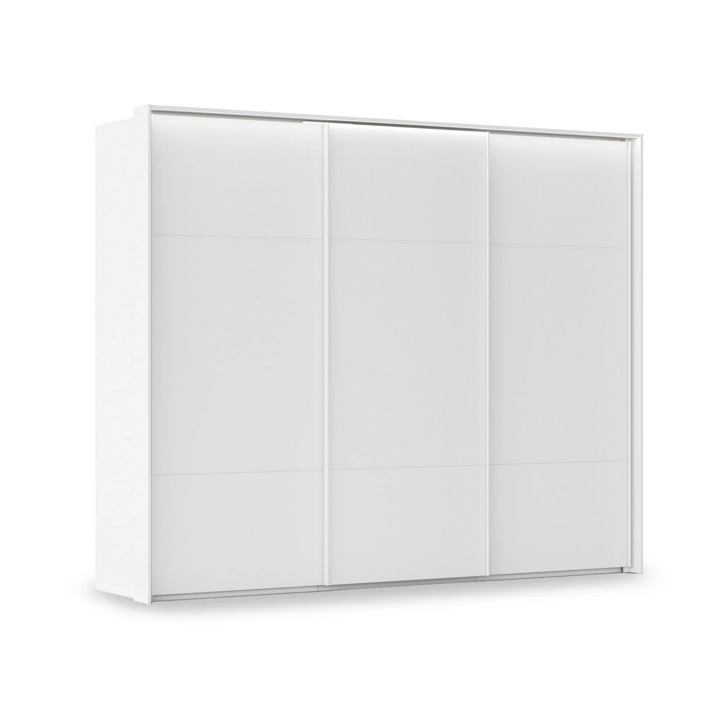 Rauch Heaven 280cm 3 Door Slider Wardrobe with Décor Doors and Lights in White