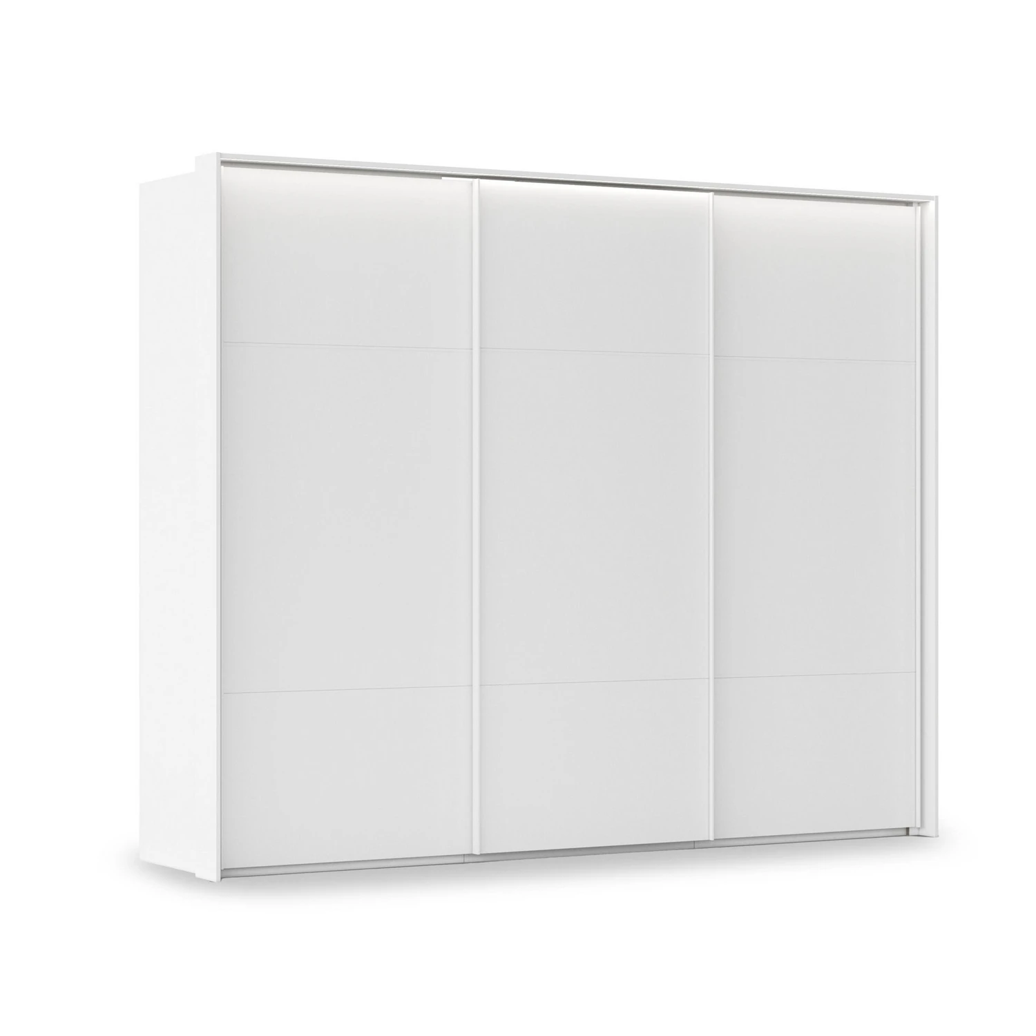 Rauch Heaven 280cm 3 Door Slider Wardrobe with Décor Doors and Lights in White