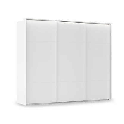 Rauch Heaven 280cm 3 Door Slider Wardrobe with Décor Doors and Lights in White
