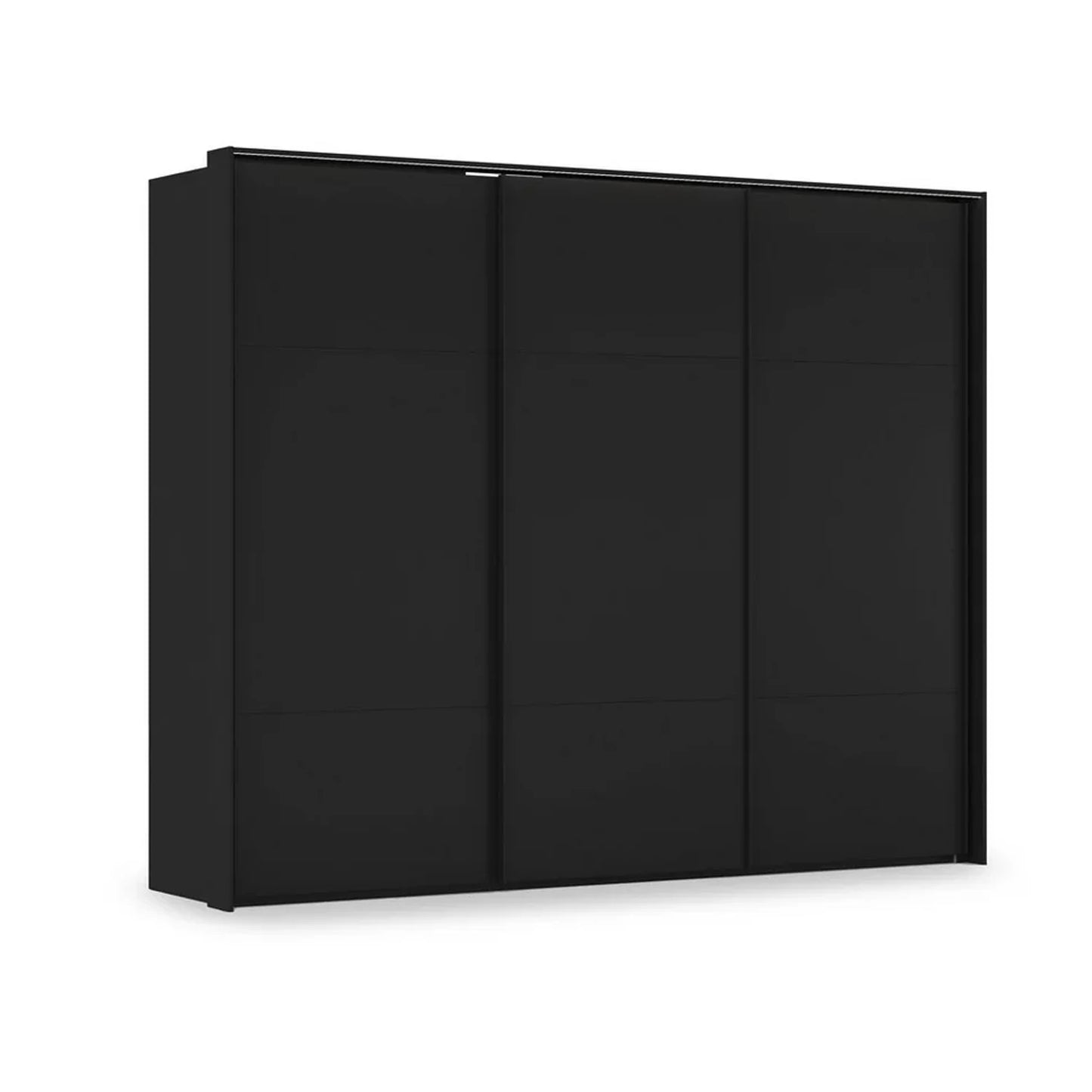 Rauch Heaven 280cm 3 Door Slider Wardrobe with Décor Doors and Lights in Black