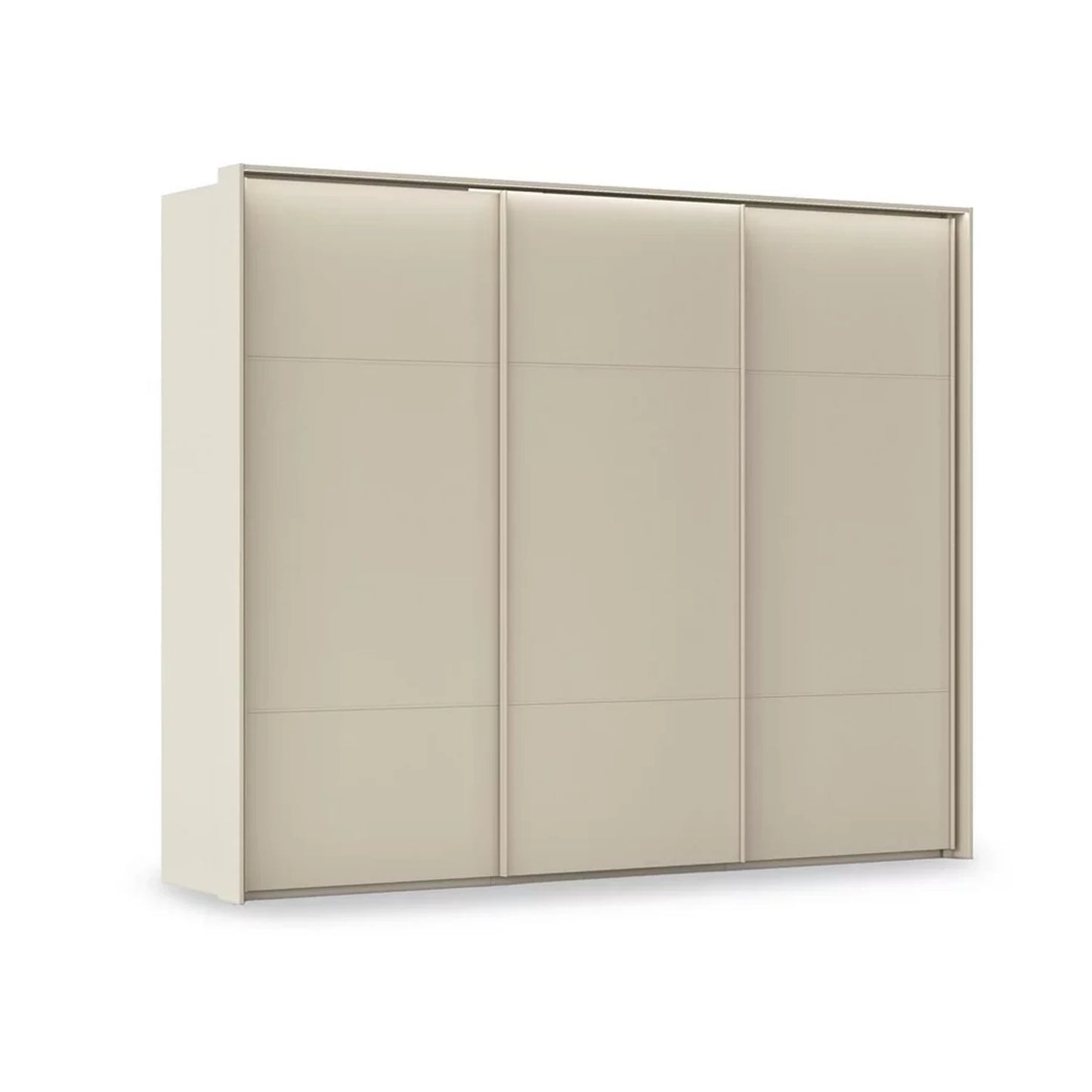 Rauch Heaven 280cm 3 Door Slider Wardrobe with Décor Doors and Lights in Champagne