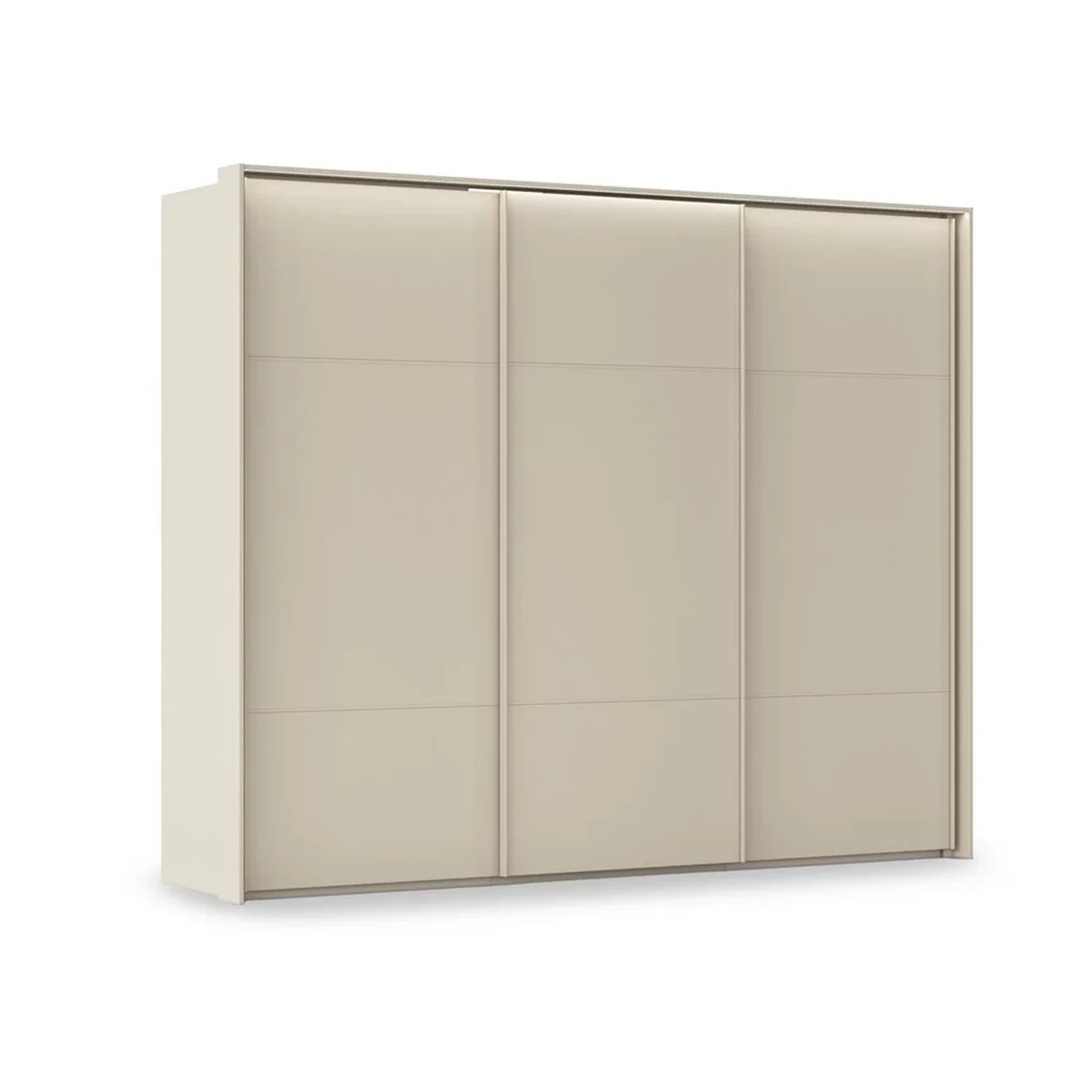 Rauch Heaven 280cm 3 Door Slider Wardrobe with Décor Doors and Lights in Champagne