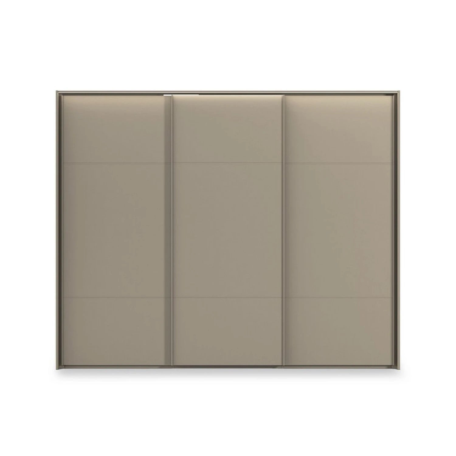 Rauch Heaven 3 Door Slider Wardrobe with Décor Doors and Lights in Fango - Front view