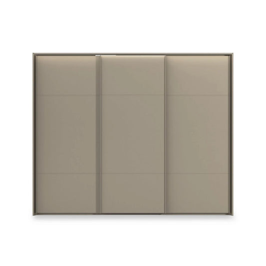 Rauch Heaven 3 Door Slider Wardrobe with Décor Doors and Lights in Fango - Front view