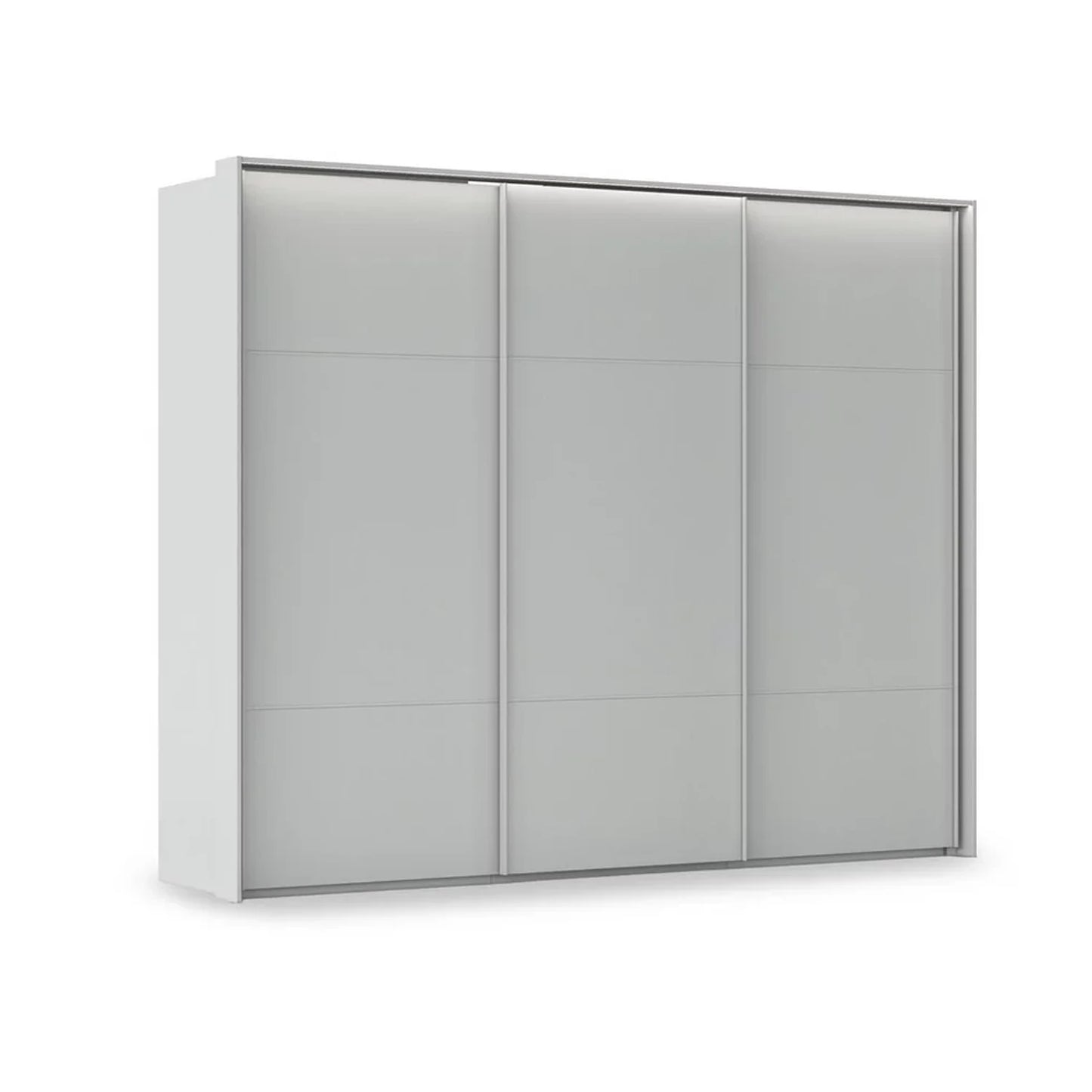 Rauch Heaven 280cm 3 Door Slider Wardrobe with Décor Doors and Lights in Silk Grey