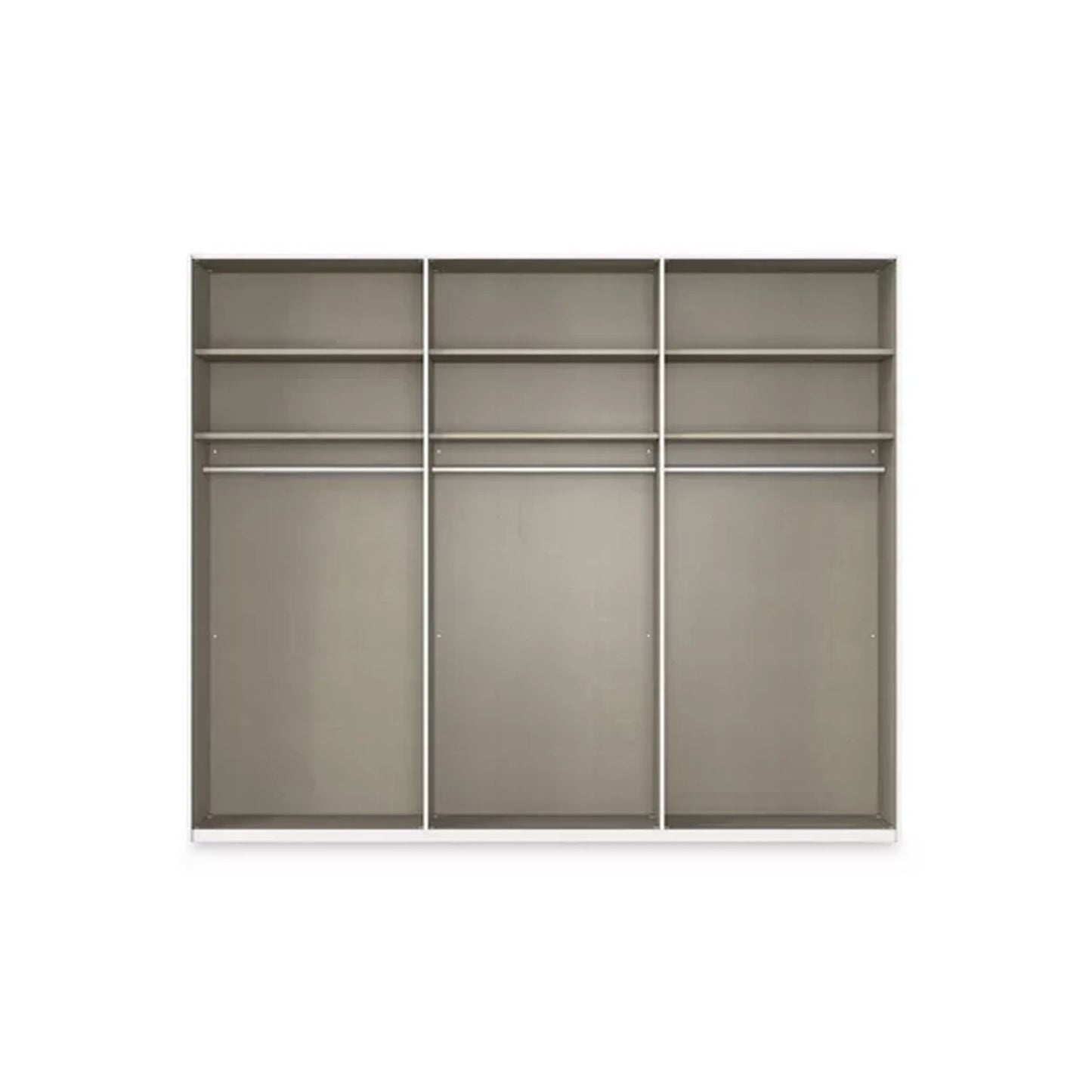 Rauch Heaven 3 Door Slider Wardrobe with 2 Glass Doors, 1 Mirror Door and Lights - Internal Compartments