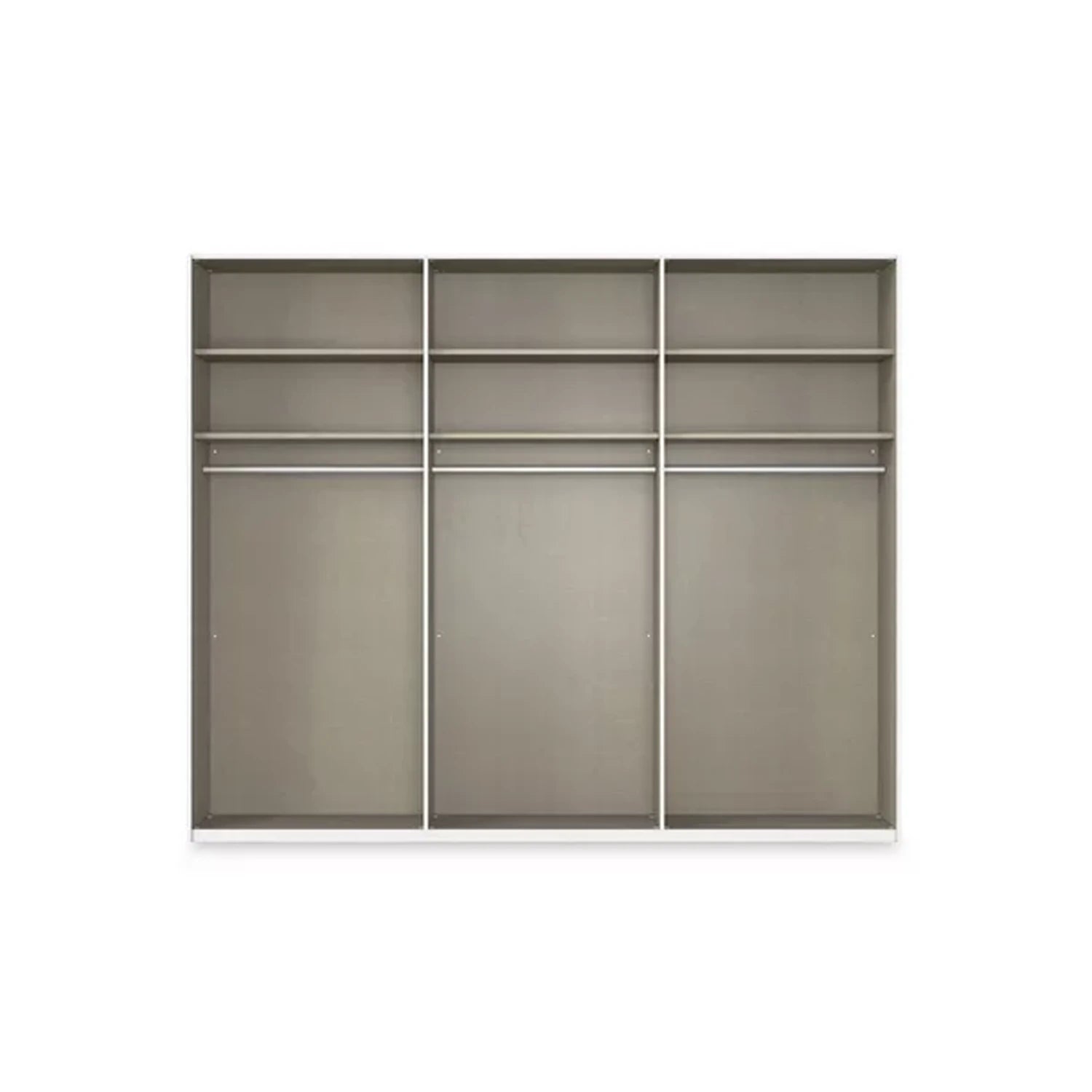 Rauch Heaven 3 Door Slider Wardrobe with 2 Glass Doors, 1 Mirror Door and Lights - Internal Compartments