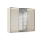 Rauch Heaven 3 Door Slider Wardrobe with 2 Glass Doors, 1 Mirror Door and Lights in Champagne
