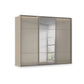 Rauch Heaven 3 Door Slider Wardrobe with 2 Glass Doors, 1 Mirror Door and Lights in Fango