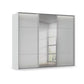 Rauch Heaven 3 Door Slider Wardrobe with 2 Glass Doors, 1 Mirror Door and Lights in Silk Grey