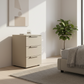 Rauch Heaven 3 Drawer Décor Bedside Cabinet in Fango styled in a modern room