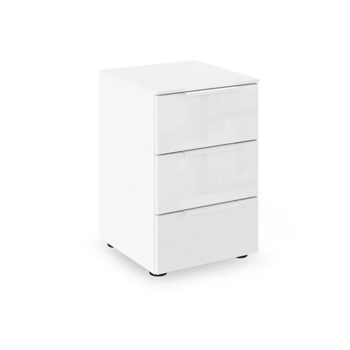 Rauch Heaven 3 Drawer Bedside Cabinet with Glass Front in White