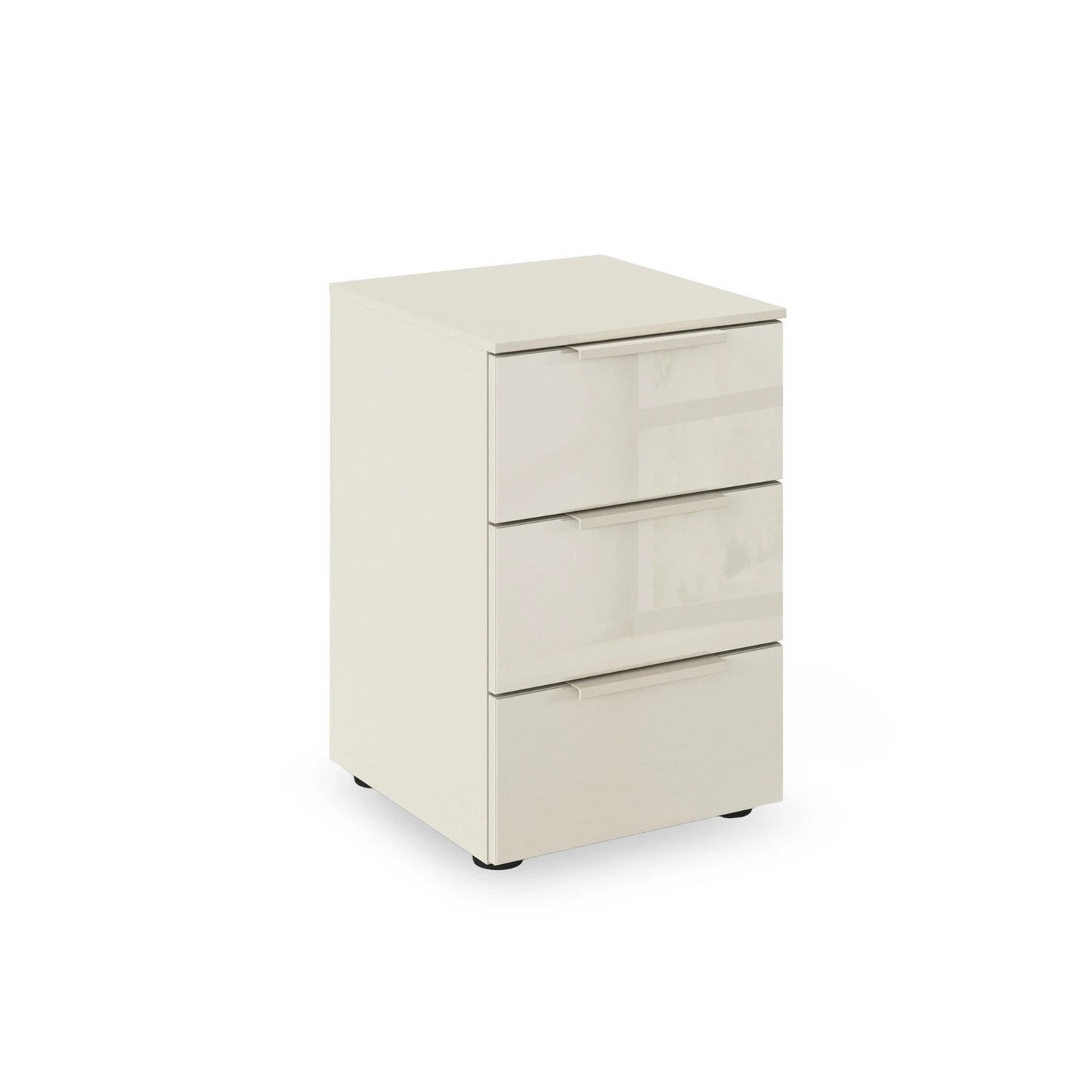 Rauch Heaven 3 Drawer Bedside Cabinet with Glass Front in Champagne