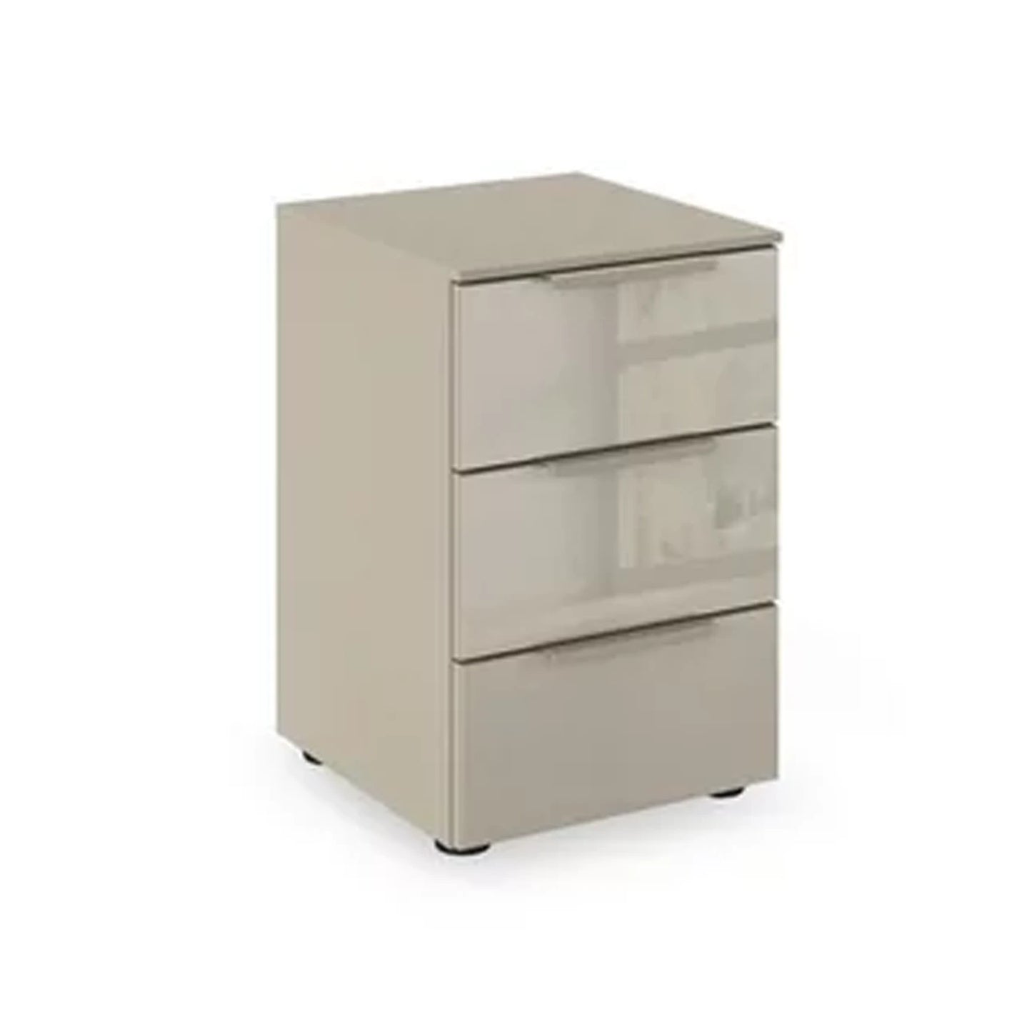 Rauch Heaven 3 Drawer Bedside Cabinet with Glass Front in Fango