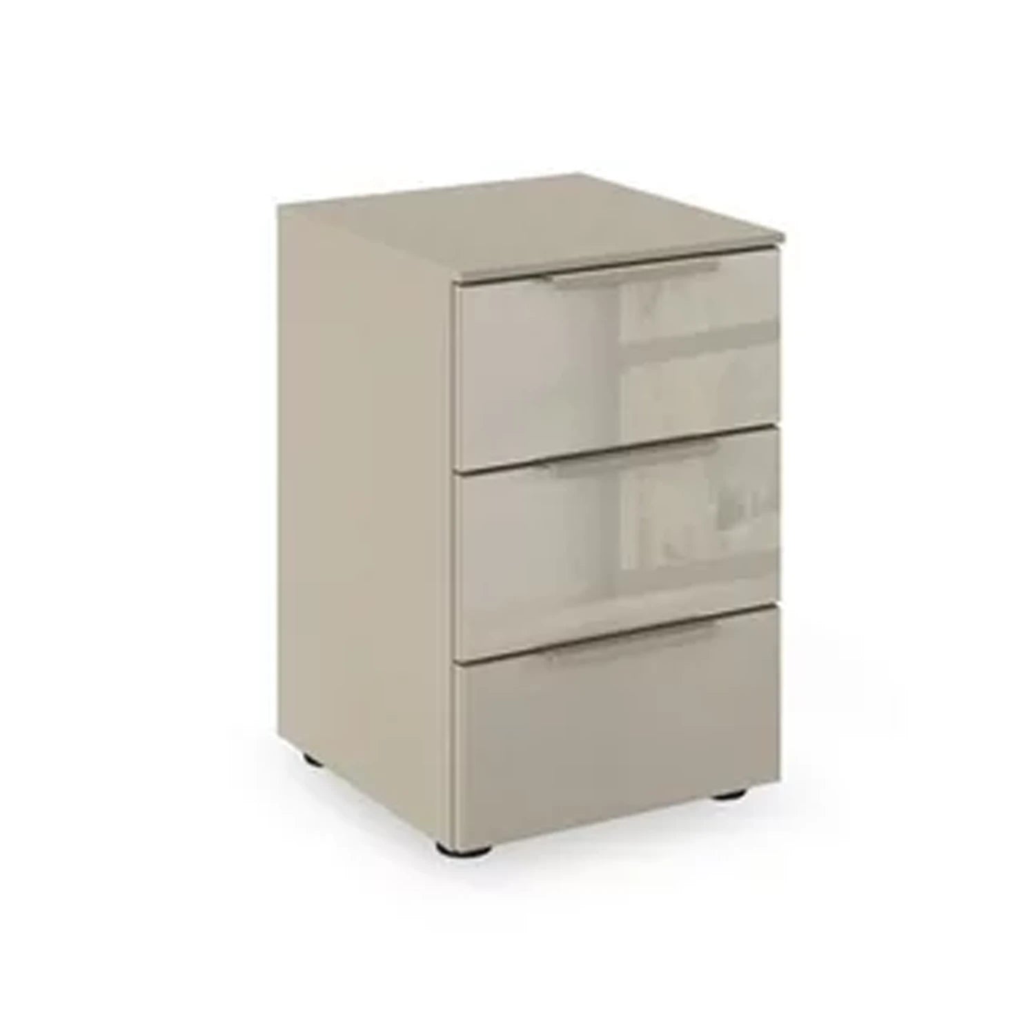 Rauch Heaven 3 Drawer Bedside Cabinet with Glass Front in Fango