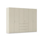Rauch Haven 6 Door Combi Wardrobe with Décor Doors in Champagne