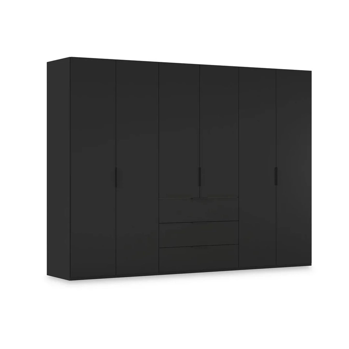Rauch Haven 6 Door Combi Wardrobe with Décor Doors in Black