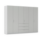 Rauch Haven 6 Door Combi Wardrobe with Décor Doors in Silk Grey