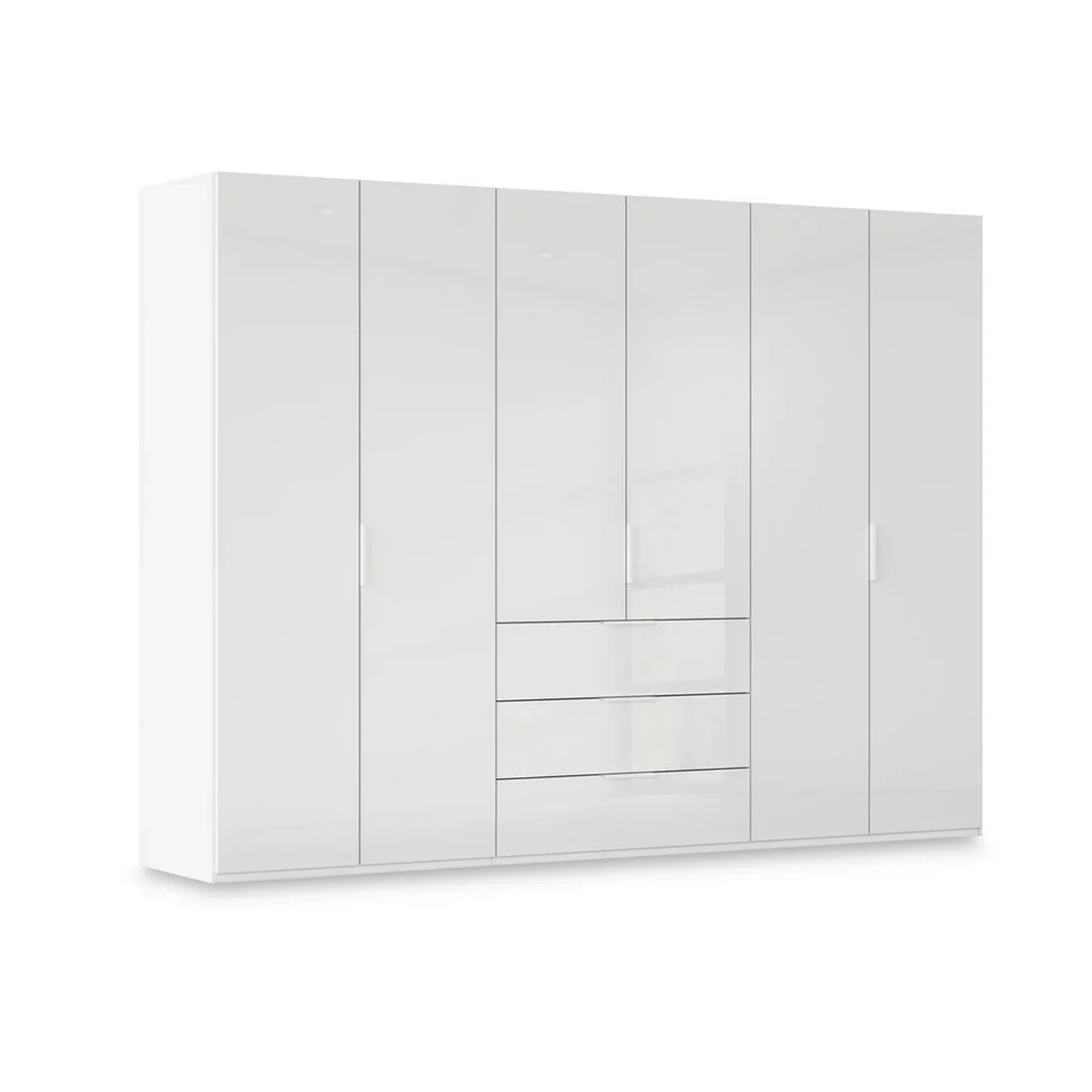 Rauch Haven 301cm 6 Door Combi Wardrobe with Glass Doors in White