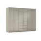Rauch Haven 301cm 6 Door Combi Wardrobe with Glass Doors in Fango