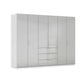 Rauch Haven 301cm 6 Door Combi Wardrobe with Glass Doors in Silk Grey