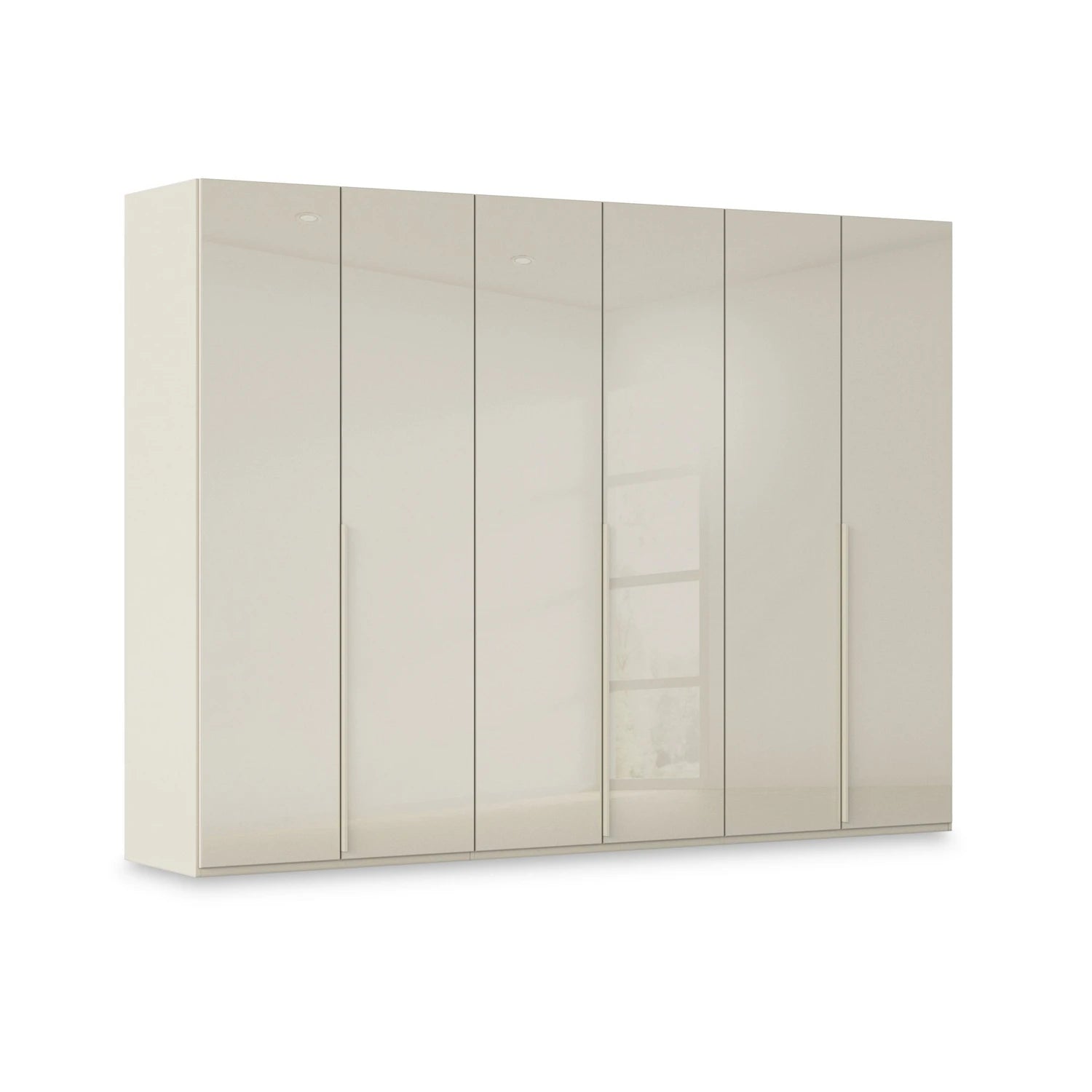 Rauch Haven 6 Door Hinged Wardrobe with Glass Doors in Champagne