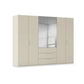 Rauch Haven 6 Door Combi Décor Wardrobe with 4 Décor Doors and 2 Mirror Doors in Champagne