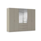 Rauch Haven 6 Door Combi Décor Wardrobe with 4 Décor Doors and 2 Mirror Doors in Fango
