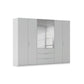 Rauch Haven 6 Door Combi Décor Wardrobe with 4 Décor Doors and 2 Mirror Doors in Silk Grey