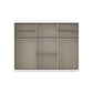 Rauch Haven  6 Door Combi Wardrobe with 4 Glass Doors and 2 Mirror Doors - Internal Compartments