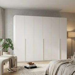 Rauch Haven 6 Door Hinged Wardrobe with Décor Doors - Styled in a Bedroom