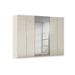 Rauch Heaven 6 Door Hinged Wardrobe with 4 Glass Doors and 2 Mirror Doors in Champagne