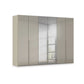 Rauch Heaven 6 Door Hinged Wardrobe with 4 Glass Doors and 2 Mirror Doors in Fango