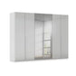 Rauch Heaven 6 Door Hinged Wardrobe with 4 Glass Doors and 2 Mirror Doors in Silk Grey