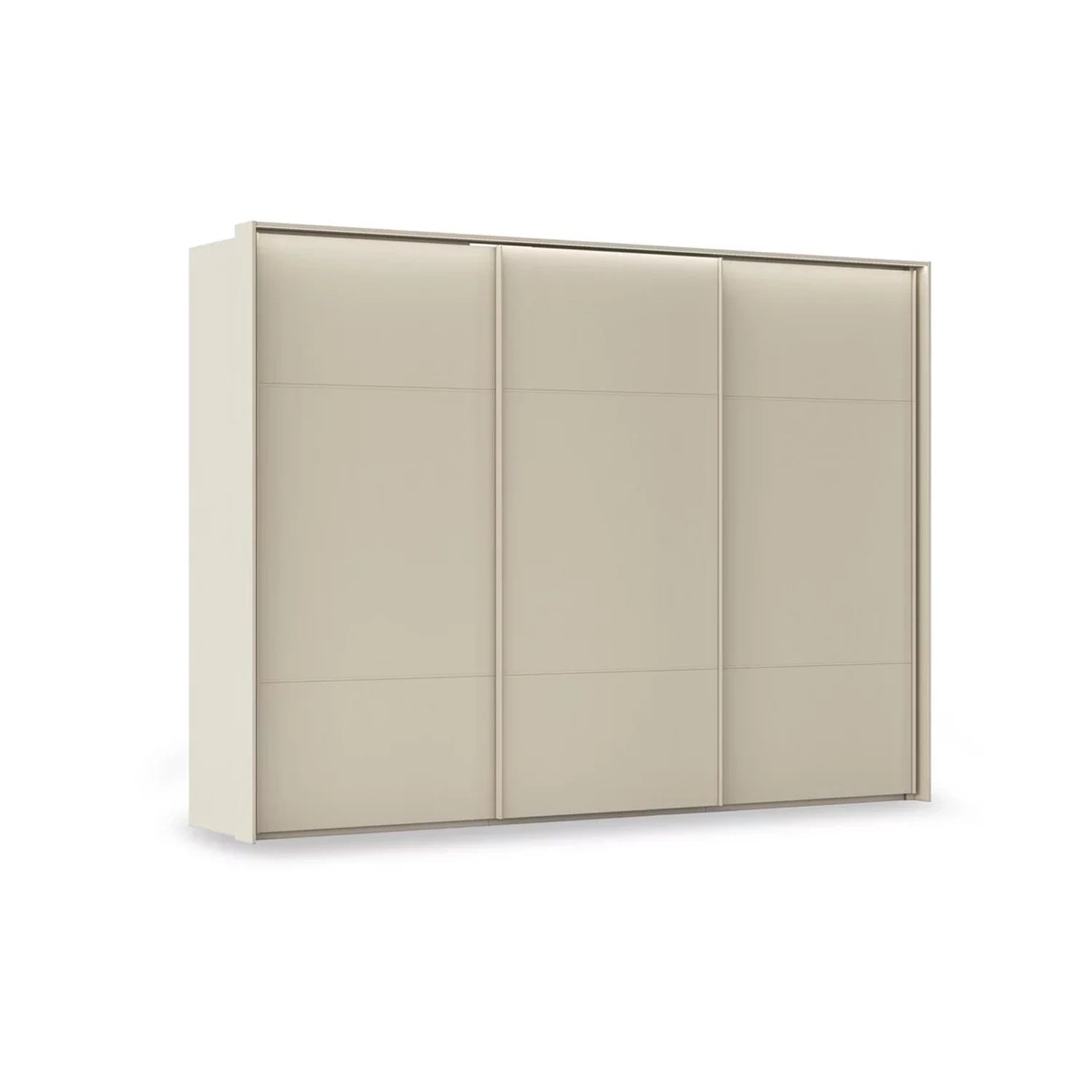 Rauch Haven 3 Door Slider Wardrobe with Décor Doors & Lights in Champagne