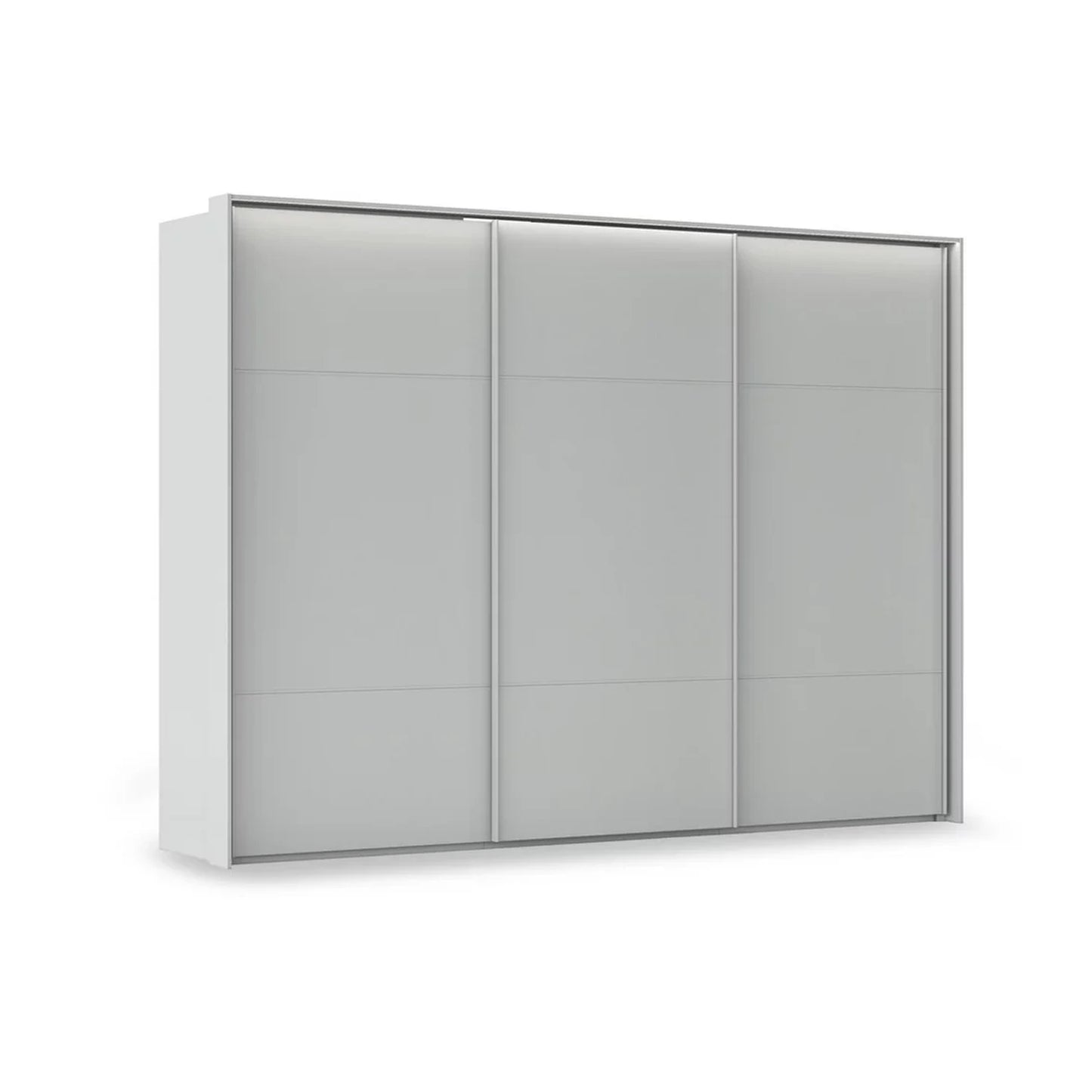 Rauch Haven 3 Door Slider Wardrobe with Décor Doors & Lights in Silk Grey