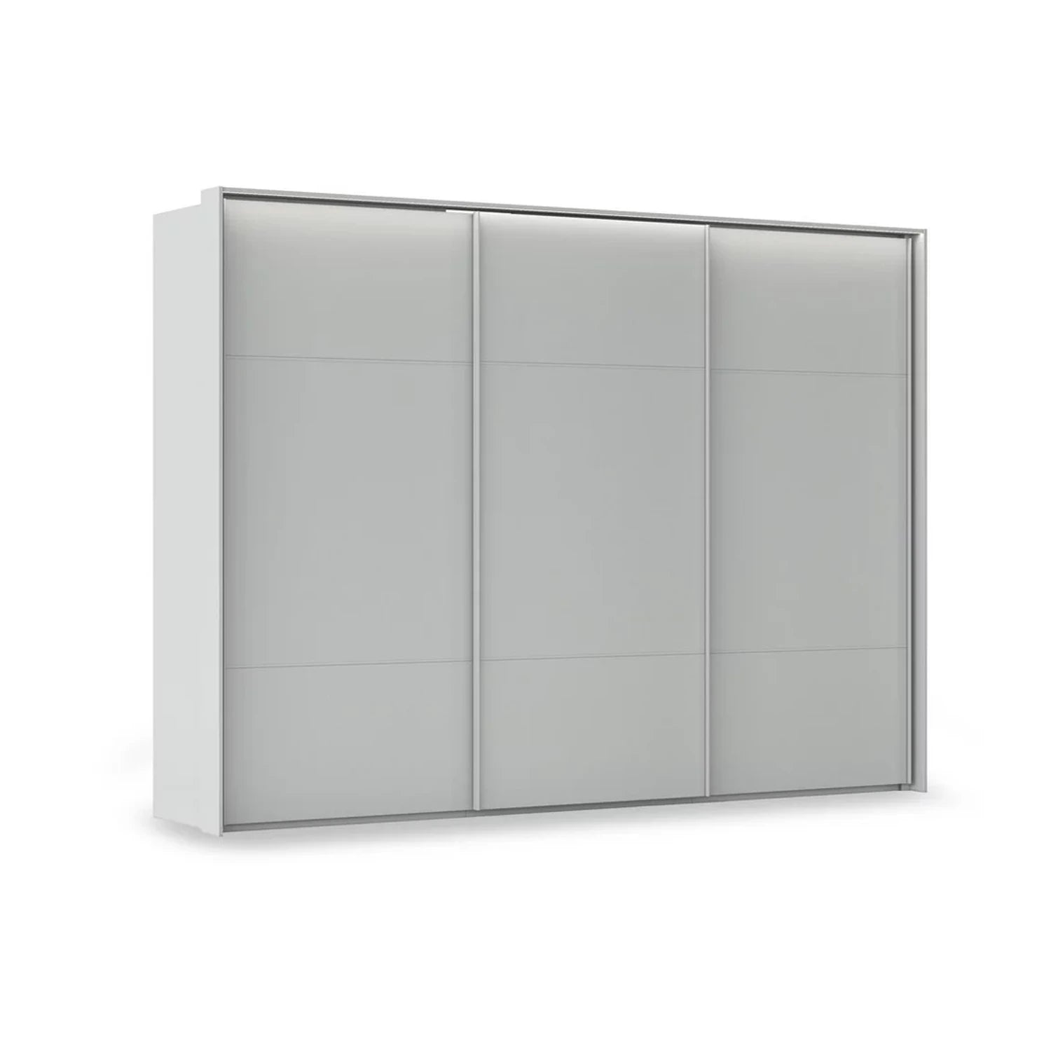 Rauch Haven 3 Door Slider Wardrobe with Décor Doors & Lights in Silk Grey