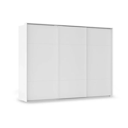 Rauch Haven 3 Door Slider Wardrobe with Décor Doors in White