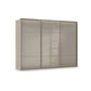 Rauch Haven 3 Door Slider Wardrobe with Glass Doors and Lights in Fango