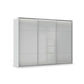 Rauch Haven 3 Door Slider Wardrobe with Glass Doors and Lights in Silk Grey