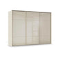 Rauch Haven 3 Door Slider Wardrobe with Glass Doors in Champagne