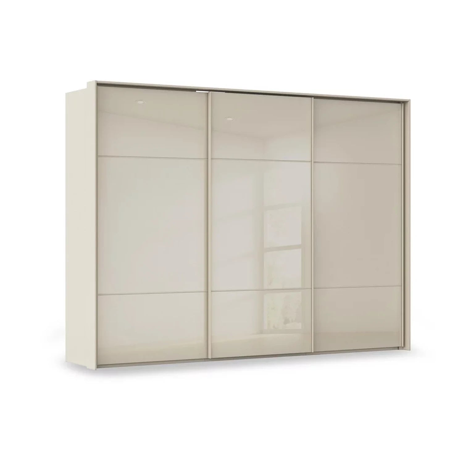 Rauch Haven 3 Door Slider Wardrobe with Glass Doors in Champagne