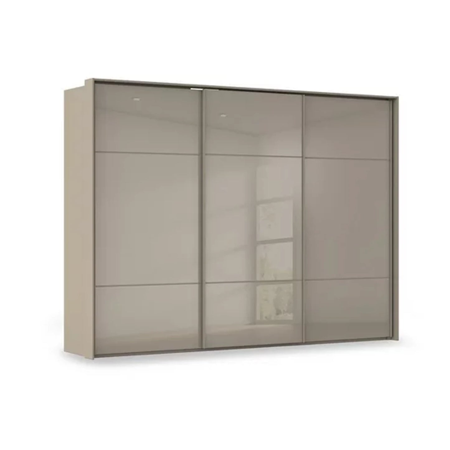 Rauch Haven 3 Door Slider Wardrobe with Glass Doors in Fango