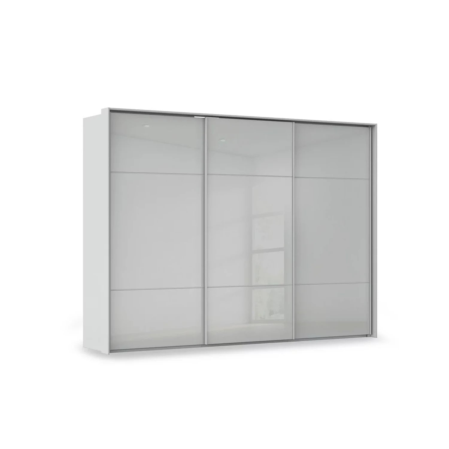 Rauch Haven 3 Door Slider Wardrobe with Glass Doors in Silk Grey