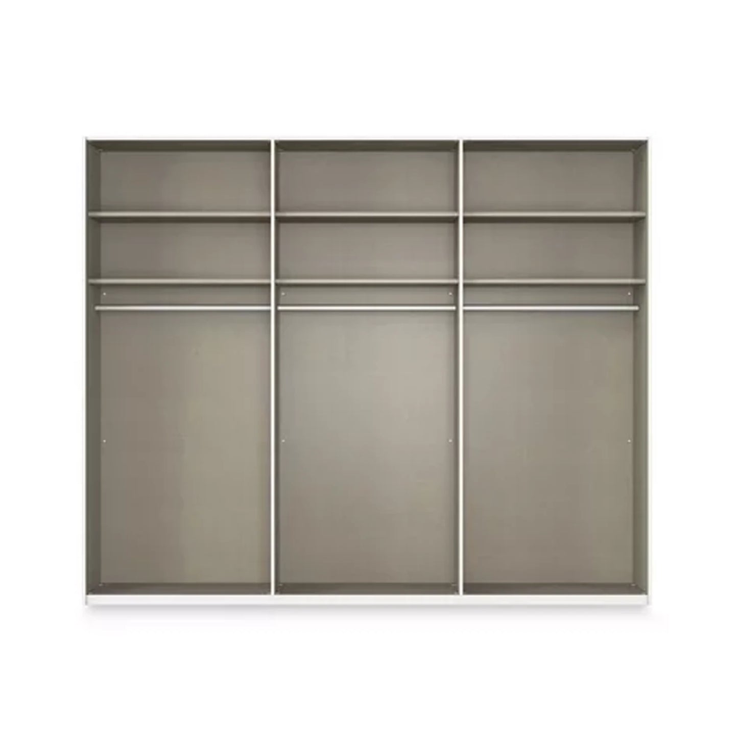 Rauch Haven 3 Door Slider Wardrobe with 2 Glass Doors, 1 Mirror Door & Lights - Internal Compartment