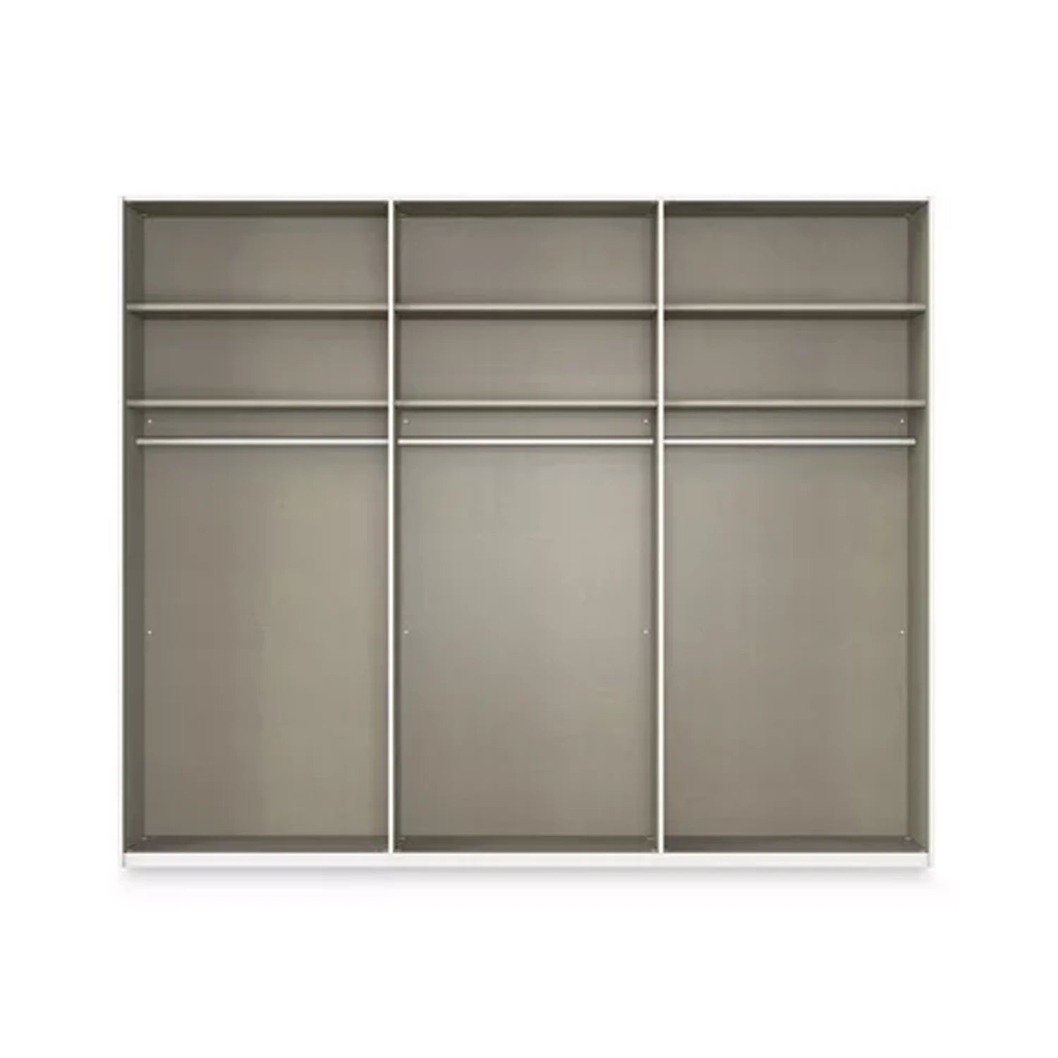 Rauch Haven 3 Door Slider Wardrobe with 2 Glass Doors, 1 Mirror Door & Lights - Internal Compartment