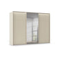Rauch Heaven 3 Door Slider Wardrobe with 2 Décor Doors, 1 Mirror Door and Lights in Champagne