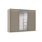 Rauch Heaven 3 Door Slider Wardrobe with 2 Décor Doors, 1 Mirror Door and Lights in Fango